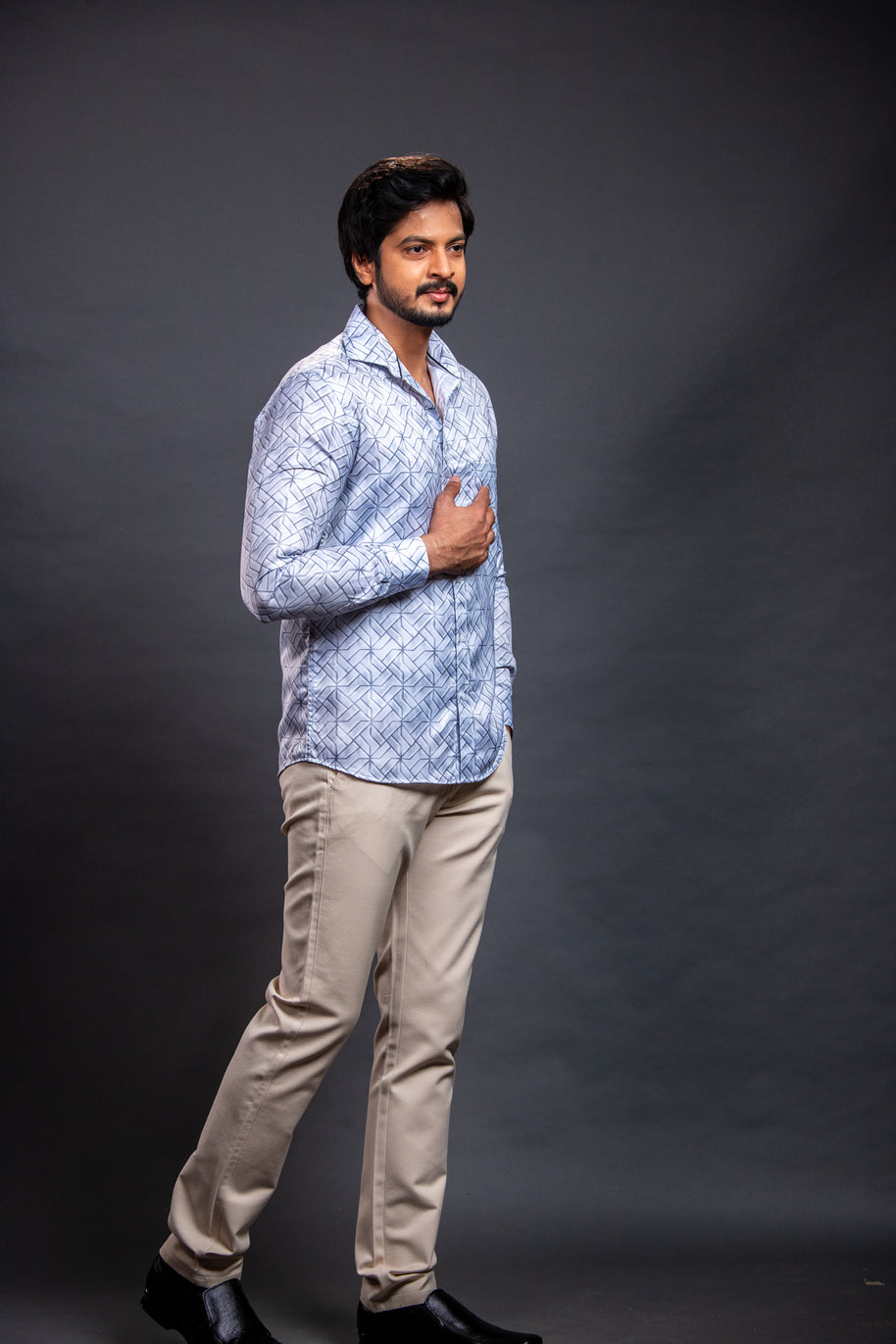 Blue Printed Shirt