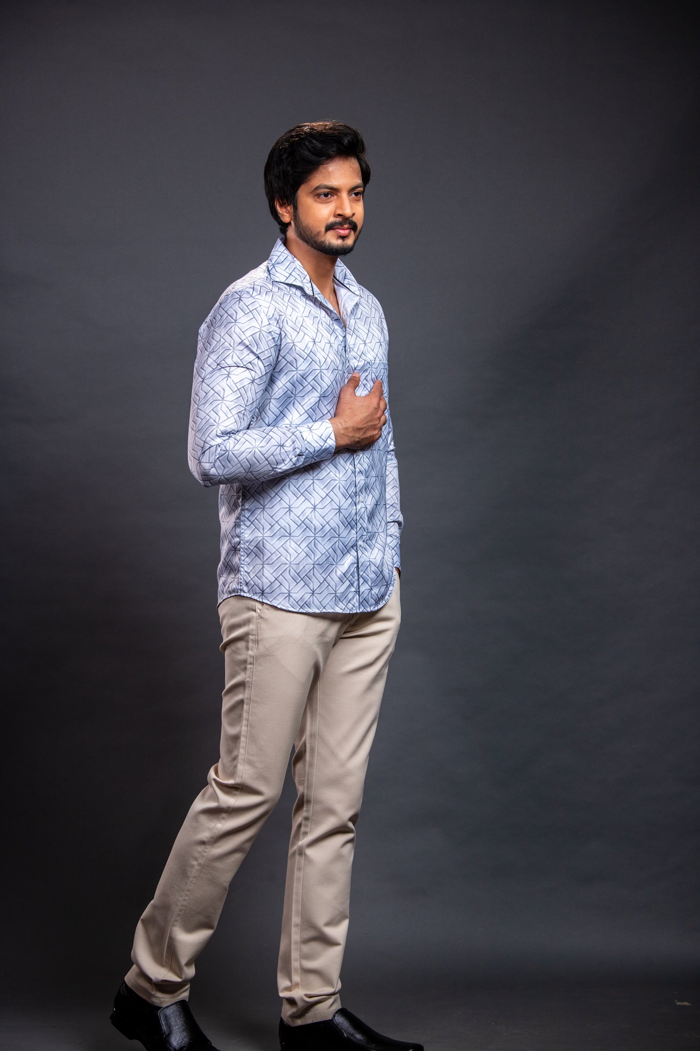 Blue Printed Shirt