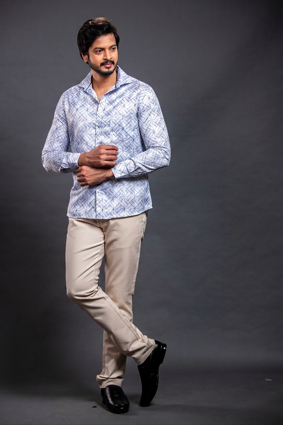 Blue Printed Shirt