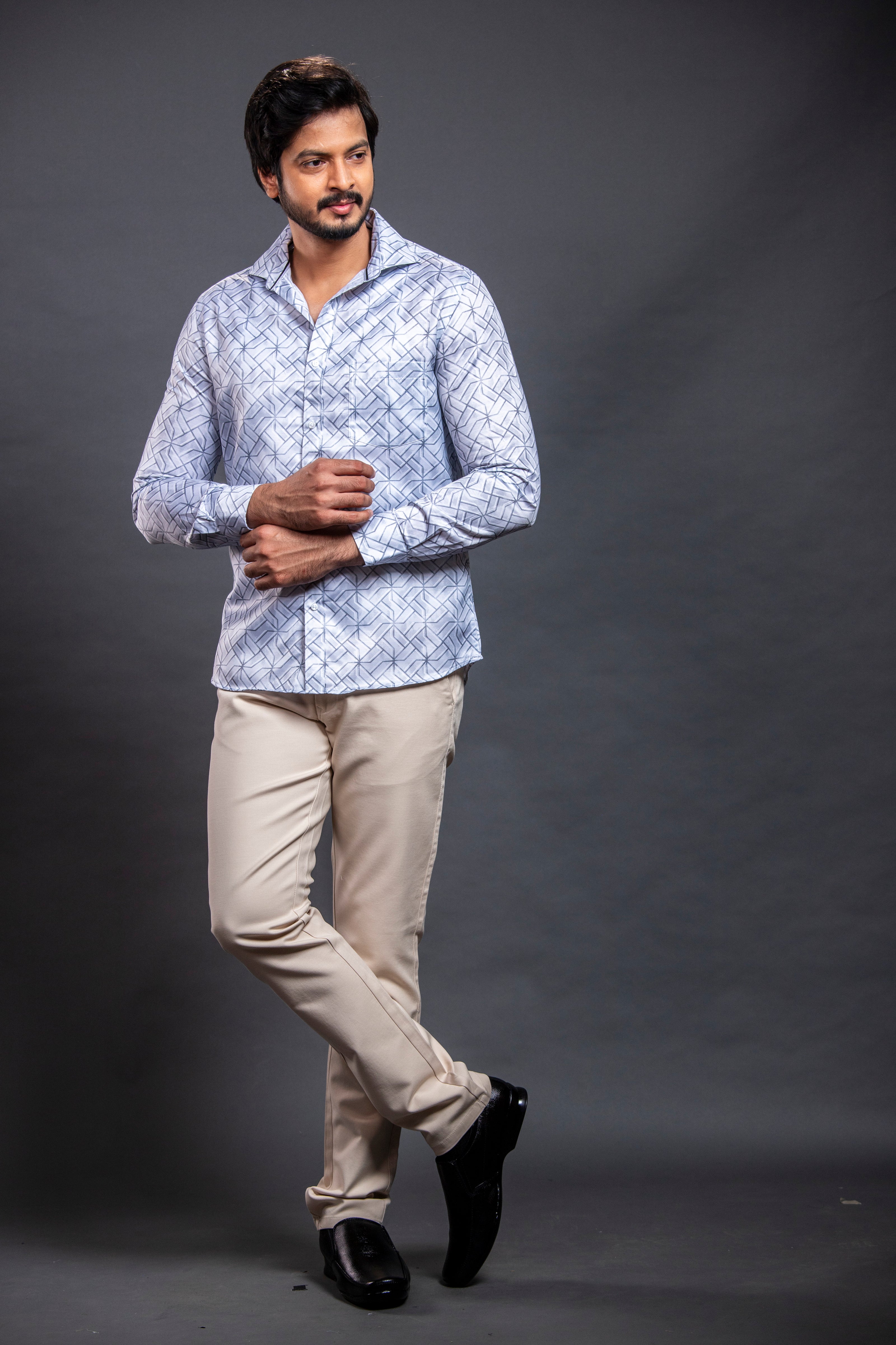 Blue Printed Shirt