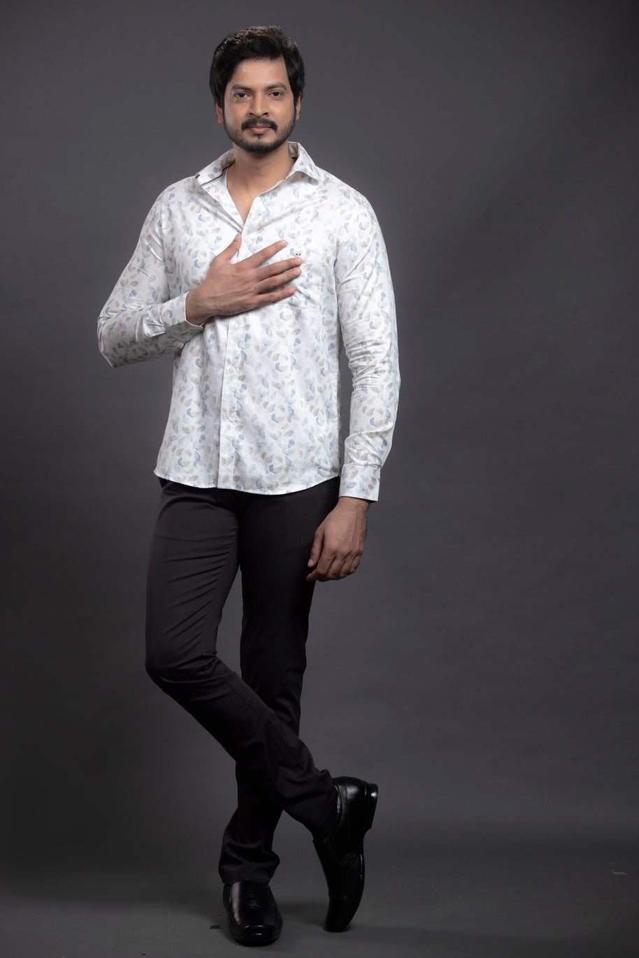 Grey Printed Shirt