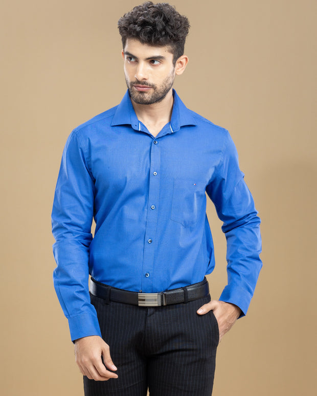 Cyan Blue Classic Solid Shirt