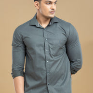 Olive Green Abstract Printed Shirt