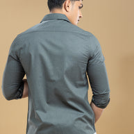 Olive Green Abstract Printed Shirt