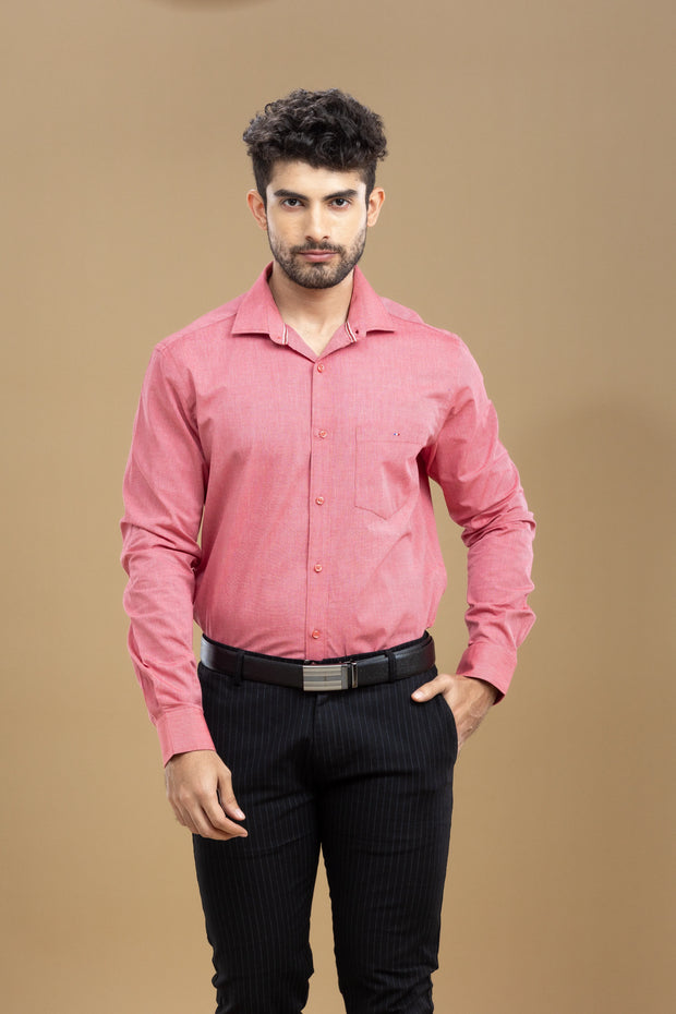 Salmon Pink Classic Solid Shirt