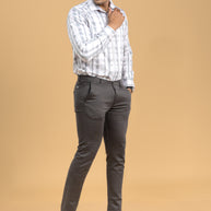 Dark Grey Classic Slim Fit Solid Trousers