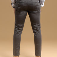 Dark Grey Classic Slim Fit Solid Trousers