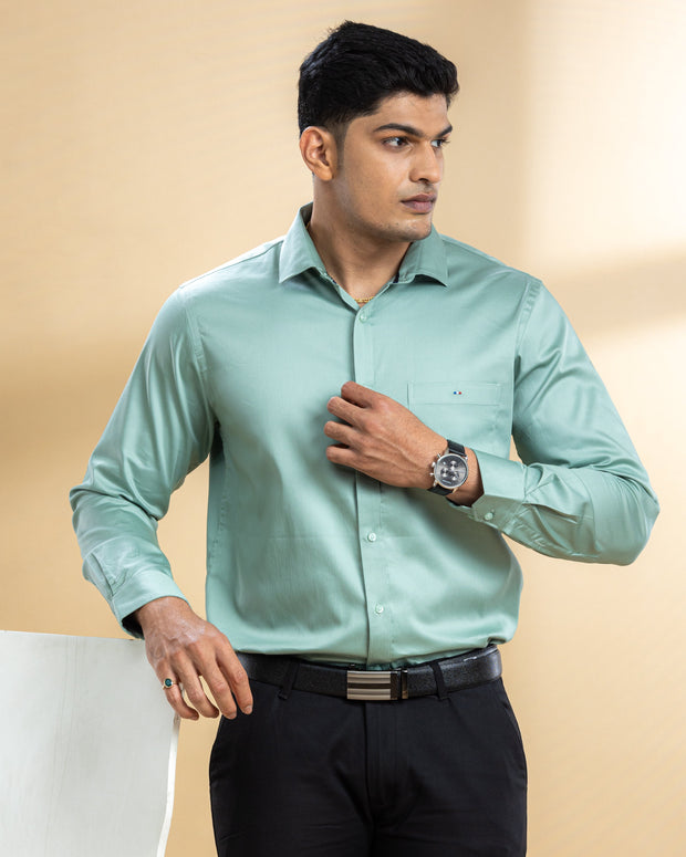 Tea Green Solid Shirt