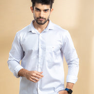 Fog Grey Striped Printed Shirt