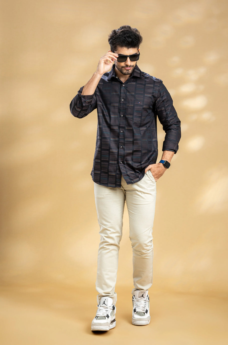 Black and Brown Abstract Printed Shirt