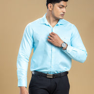 Aqua Blue Solid Shirt