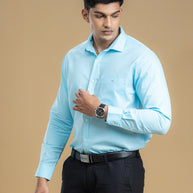 Aqua Blue Solid Shirt