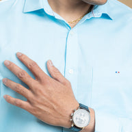 Aqua Blue Solid Shirt