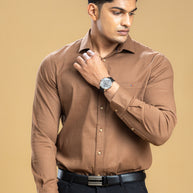 Mocha Brown Classic Solid Shirt