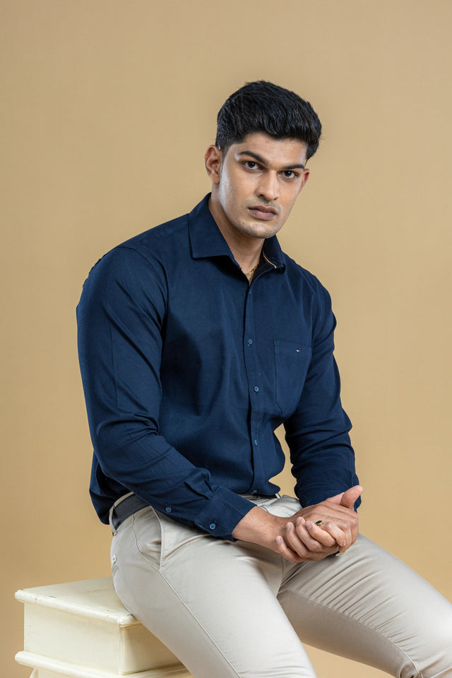 Indigo Blue Classic Solid Shirt