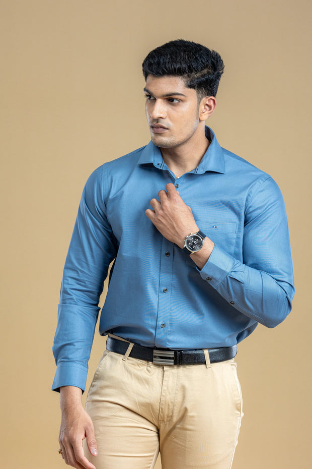 Steel Blue Classic Solid Shirt