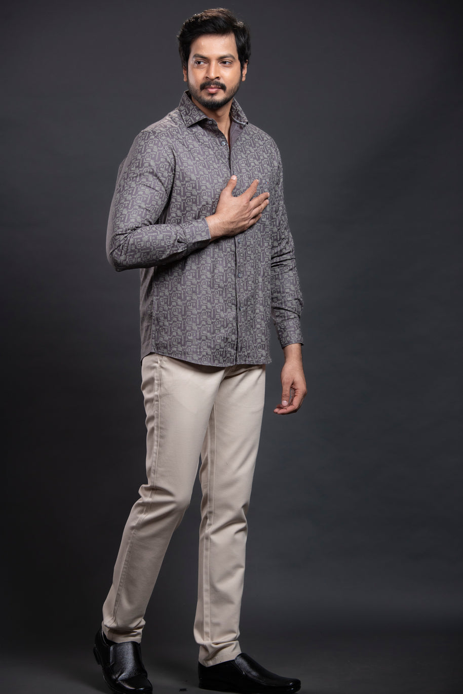 Dark Grey Printed Shirt