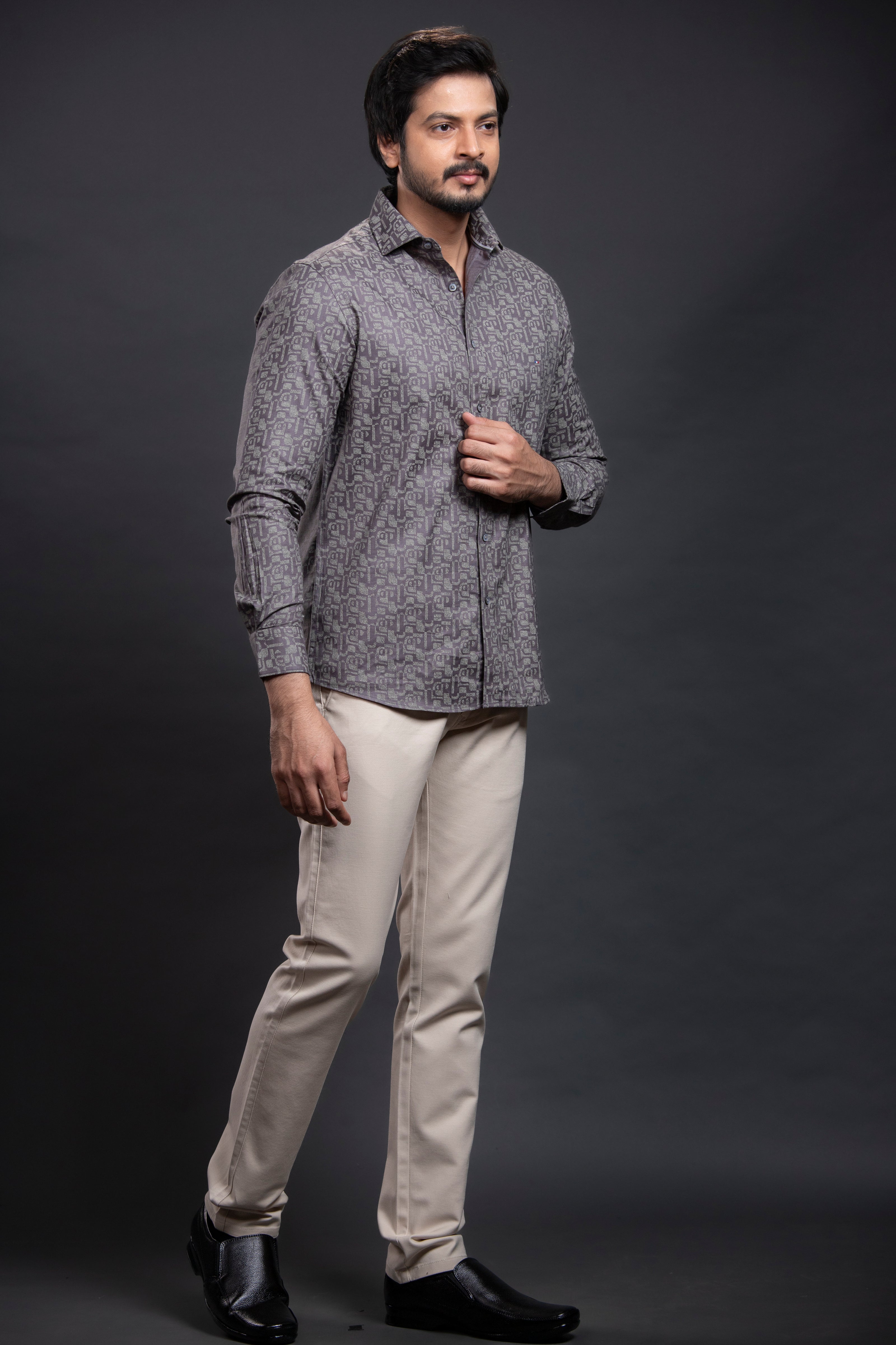 Dark Grey Printed Shirt