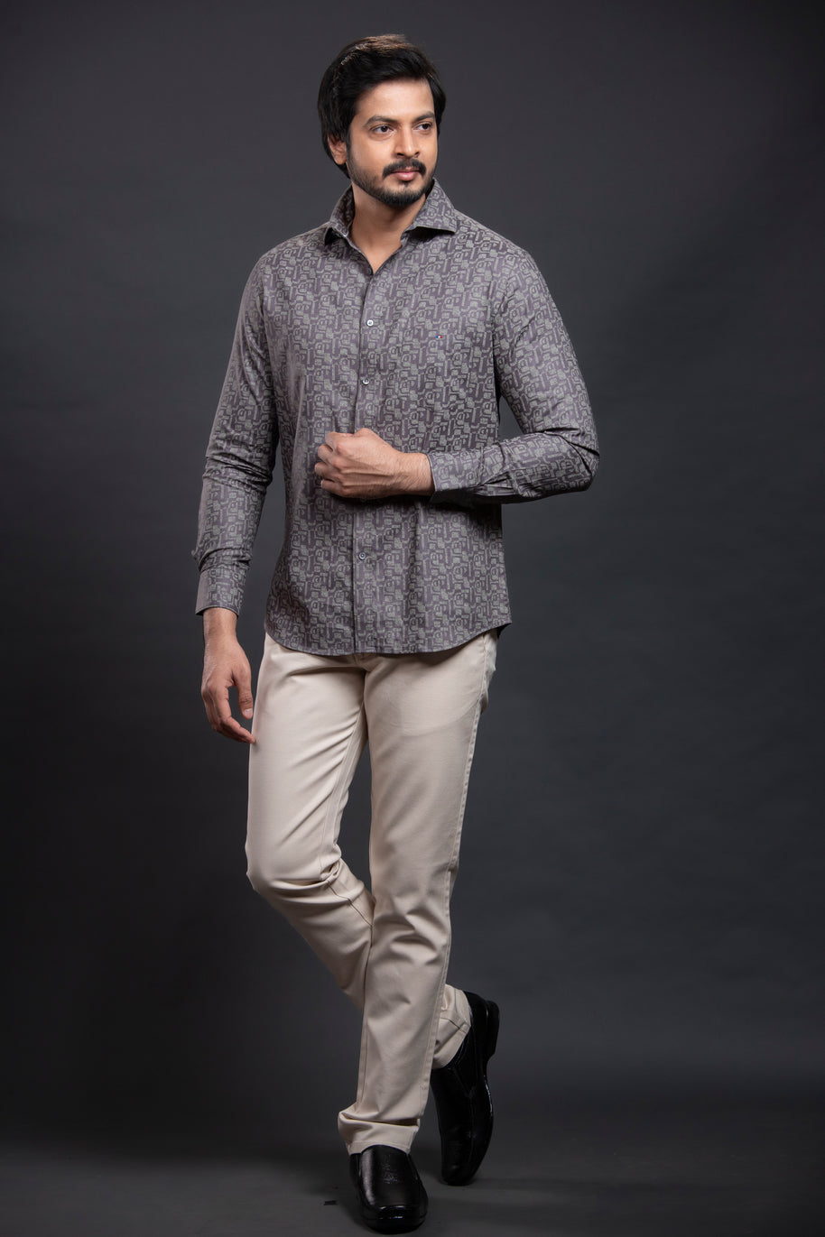 Dark Grey Printed Shirt