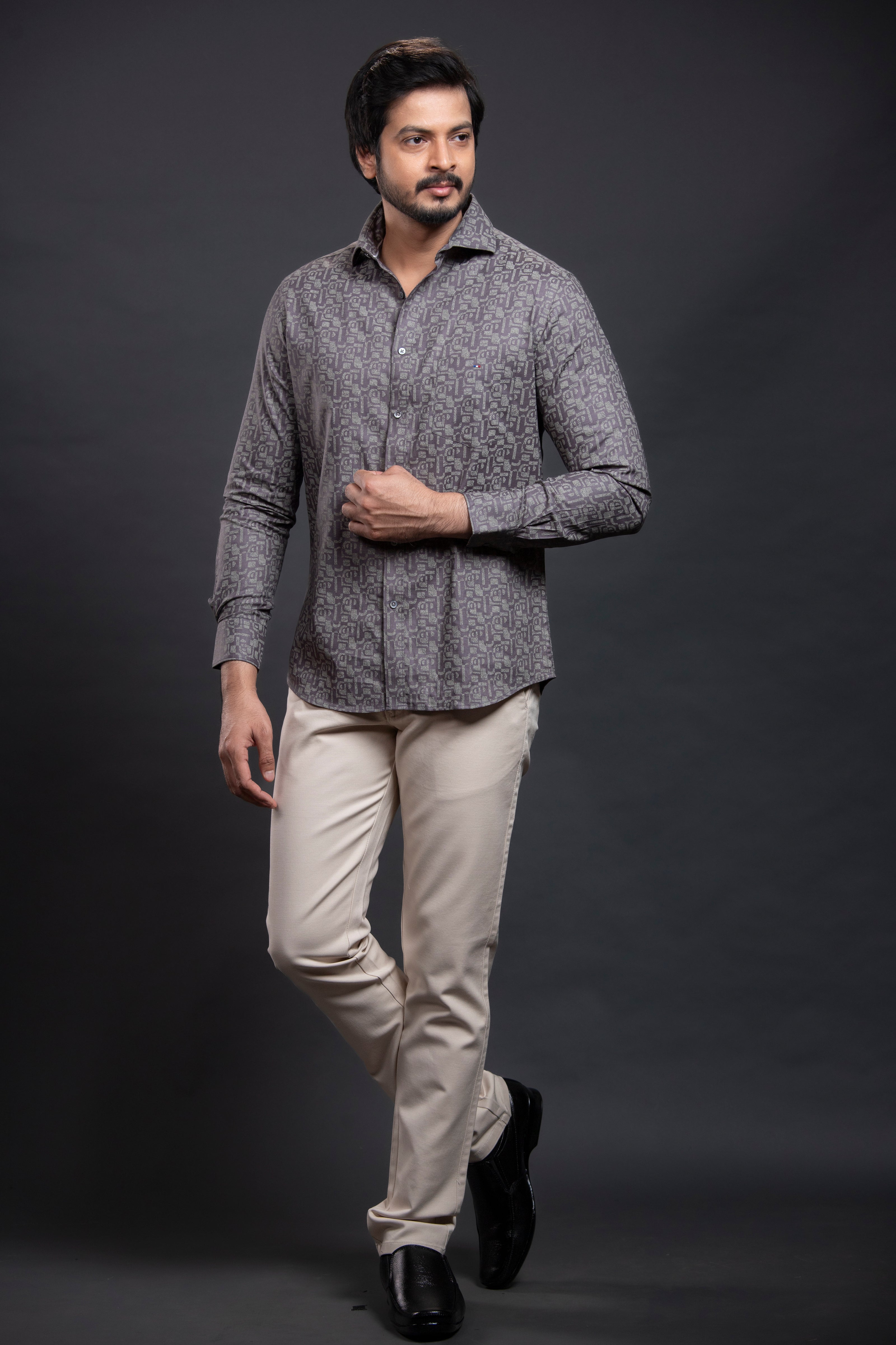 Dark Grey Printed Shirt