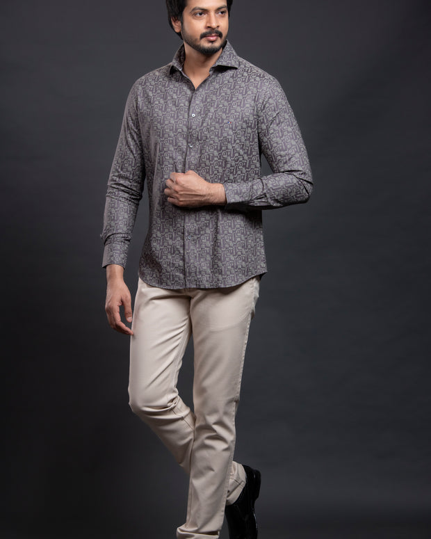 Dark Grey Printed Shirt