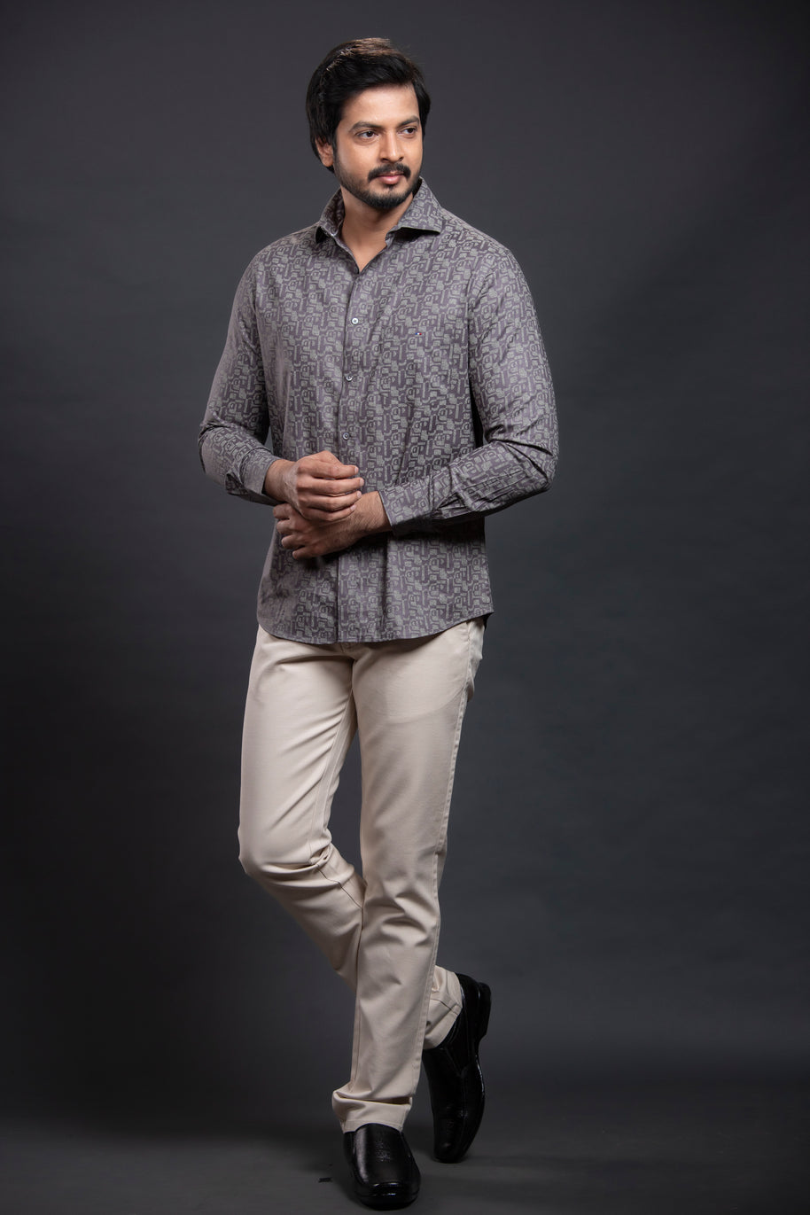 Dark Grey Printed Shirt