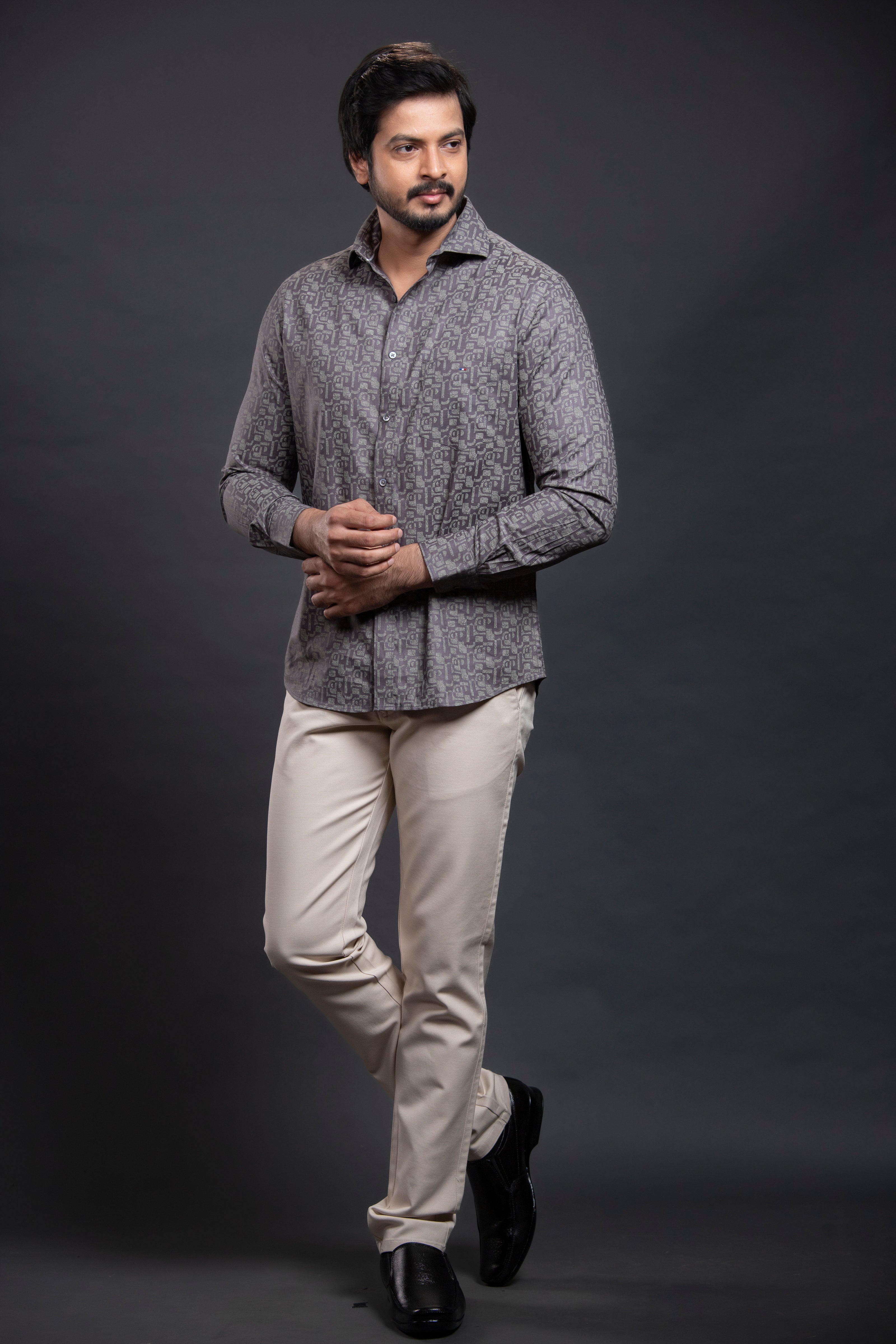 Dark Grey Printed Shirt