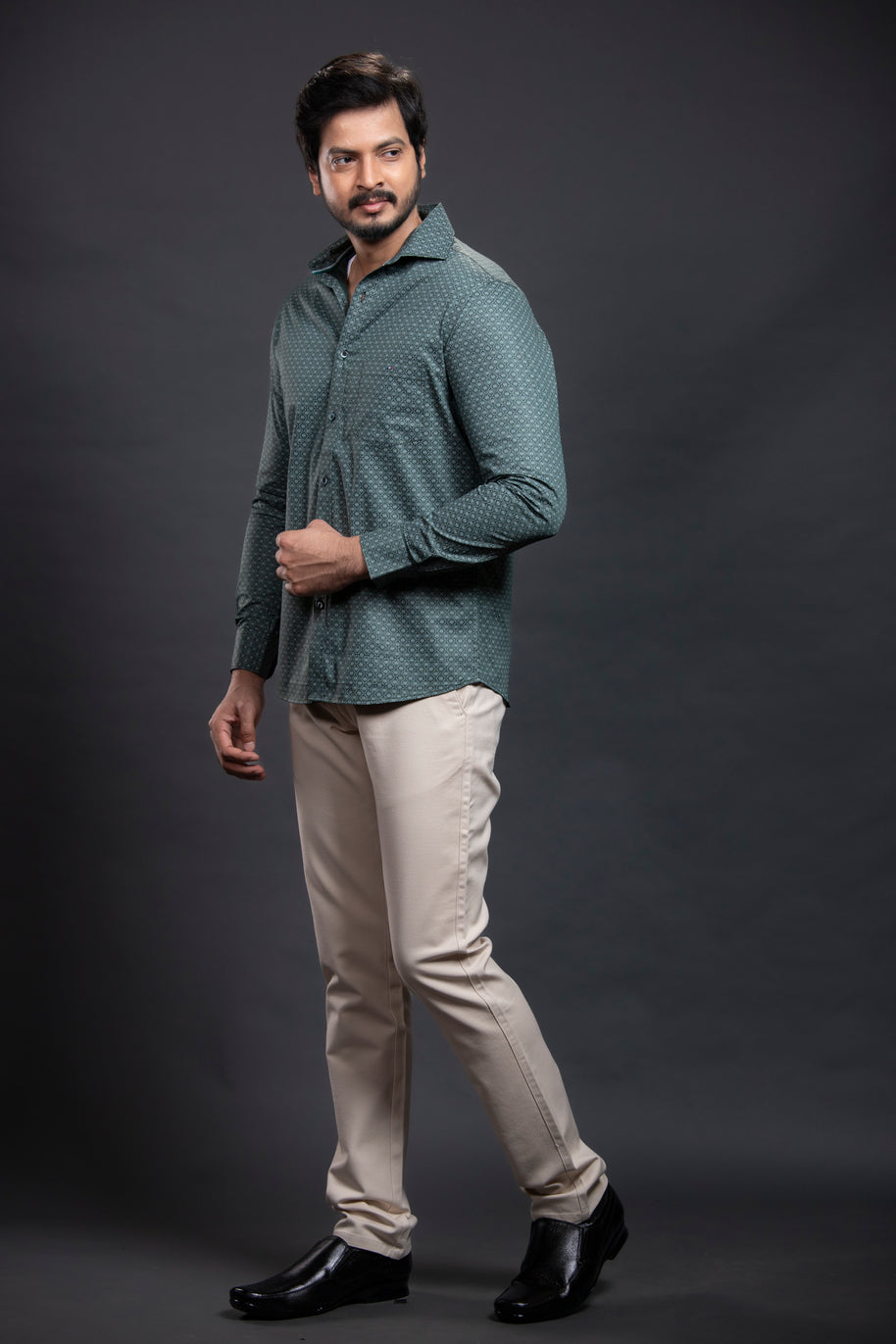 Olive Printed Shirt