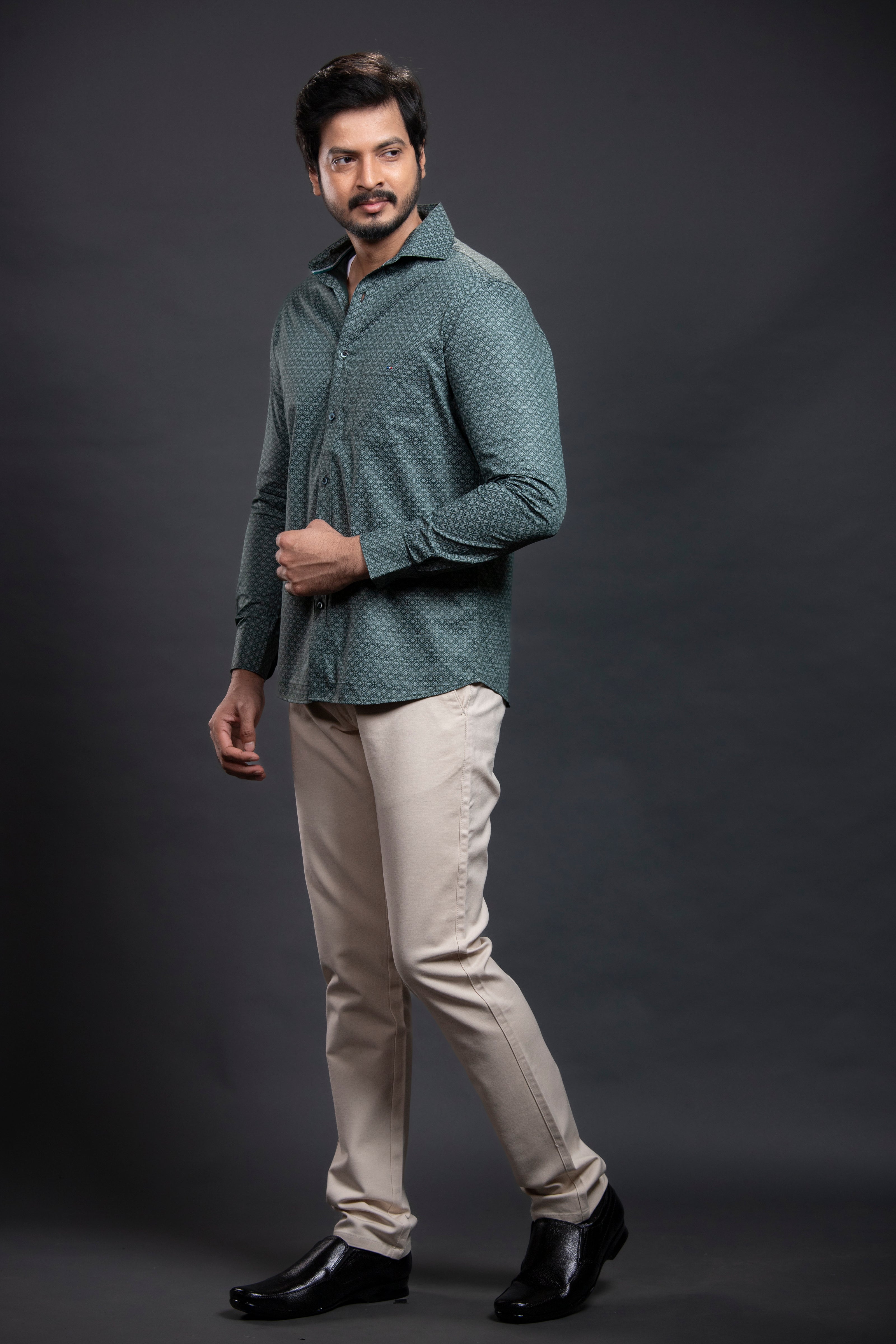 Olive Printed Shirt