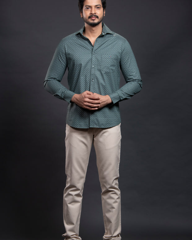 Olive Printed Shirt