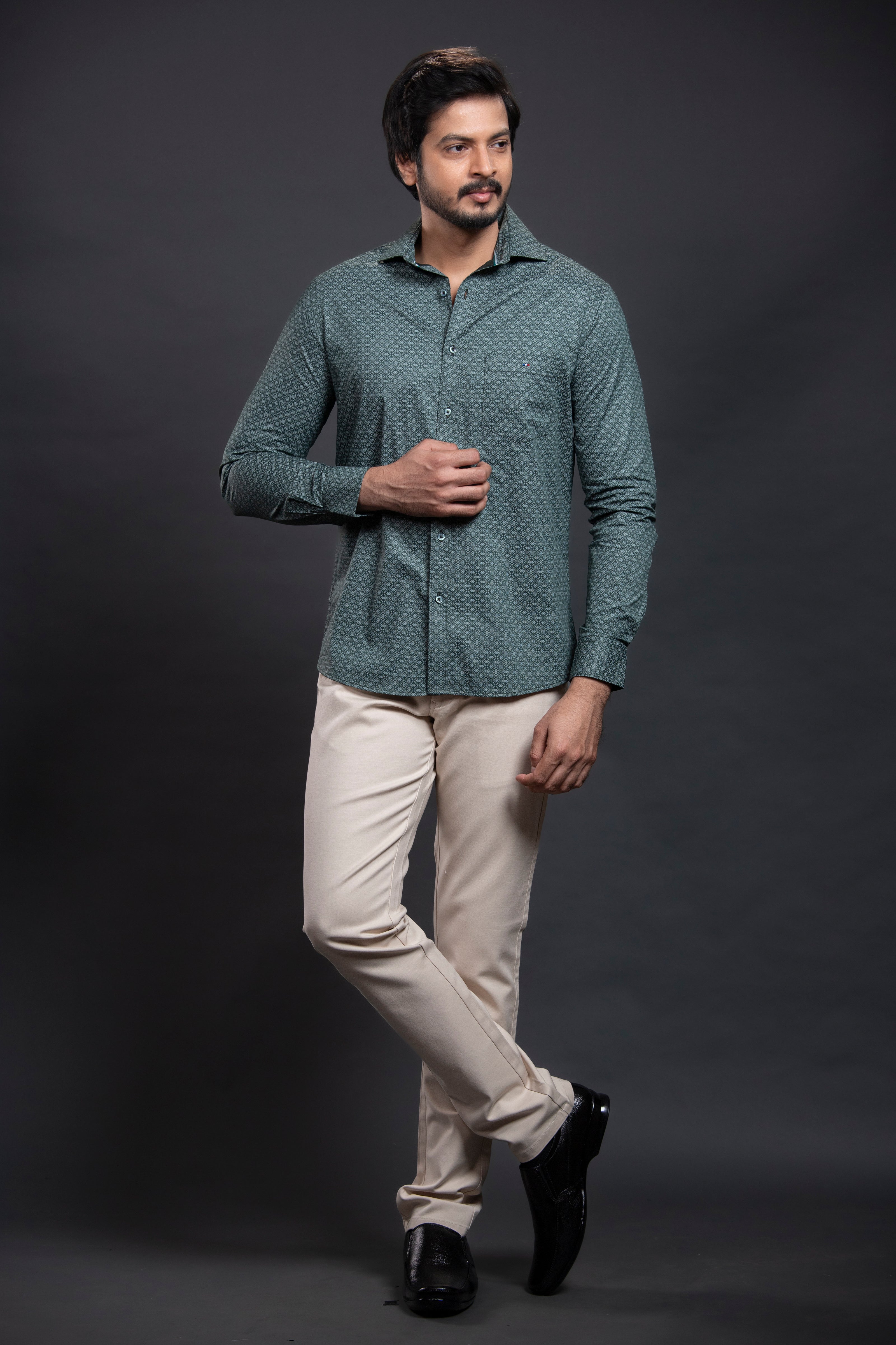 Olive Printed Shirt