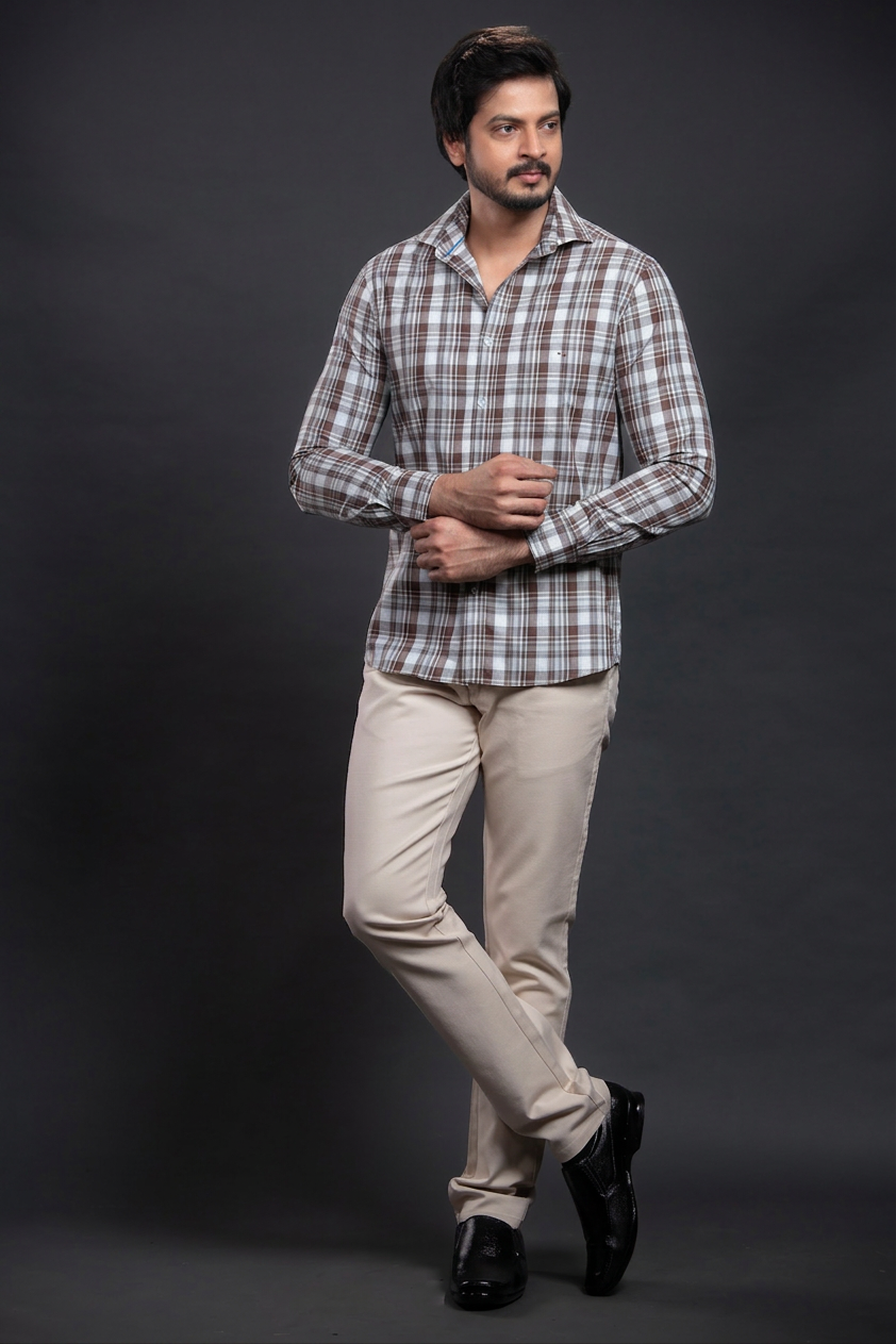 Brown Checkered Shirt
