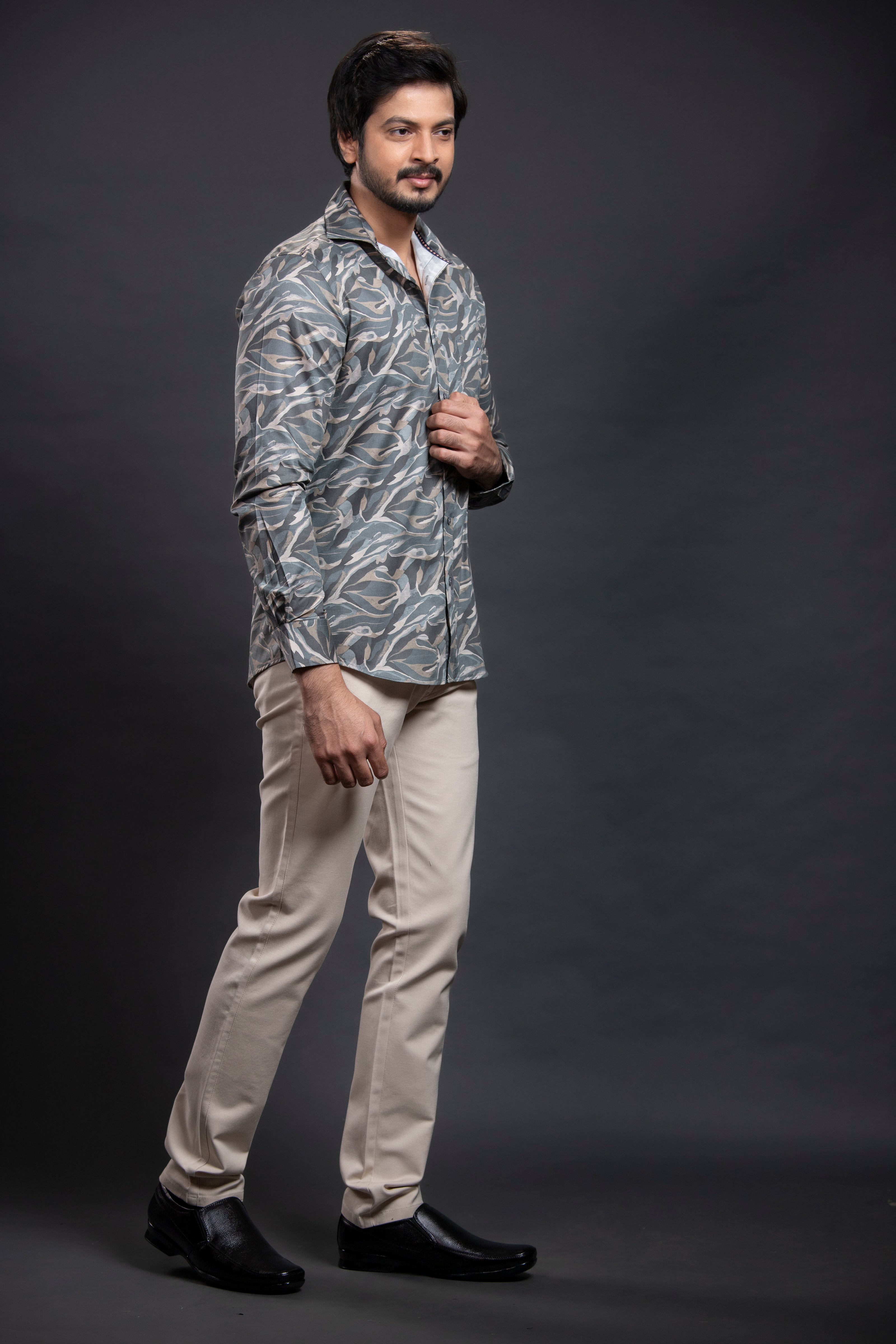 Dark Grey Printed Shirt