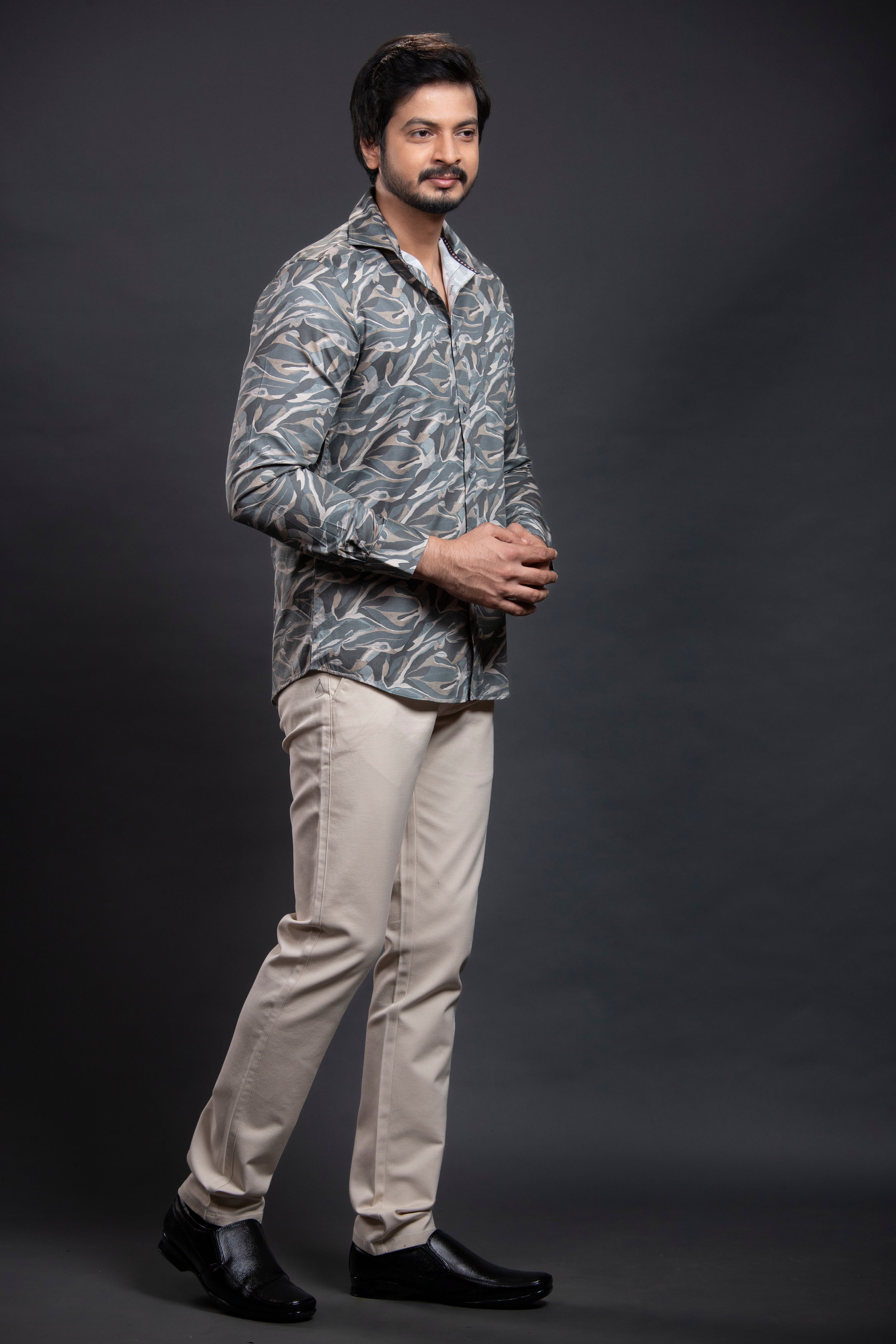 Dark Grey Printed Shirt