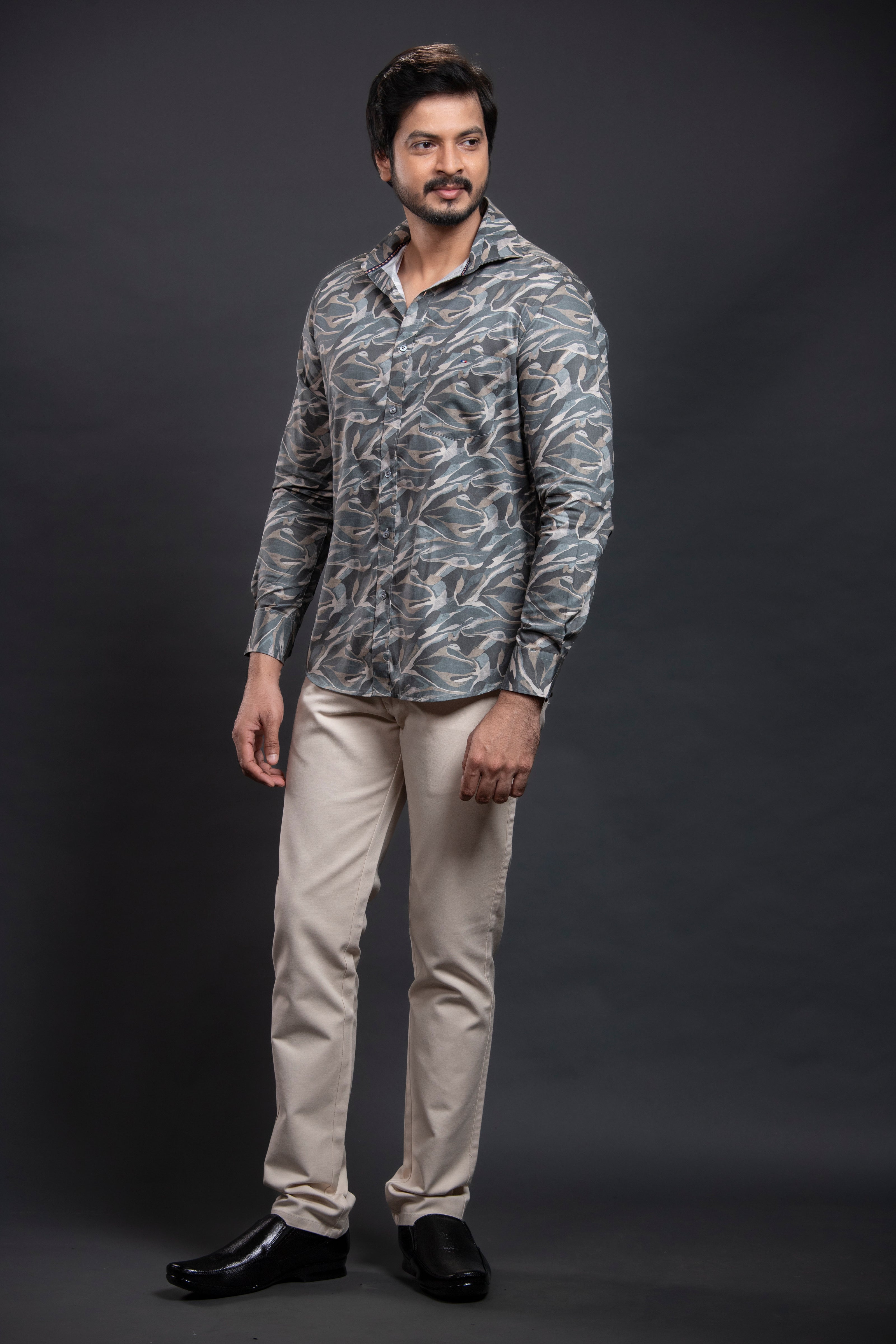 Dark Grey Printed Shirt