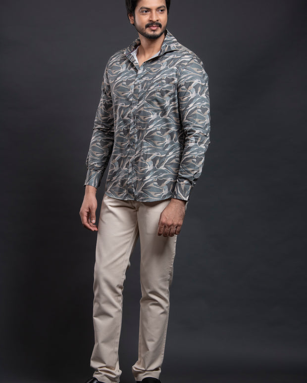 Dark Grey Printed Shirt