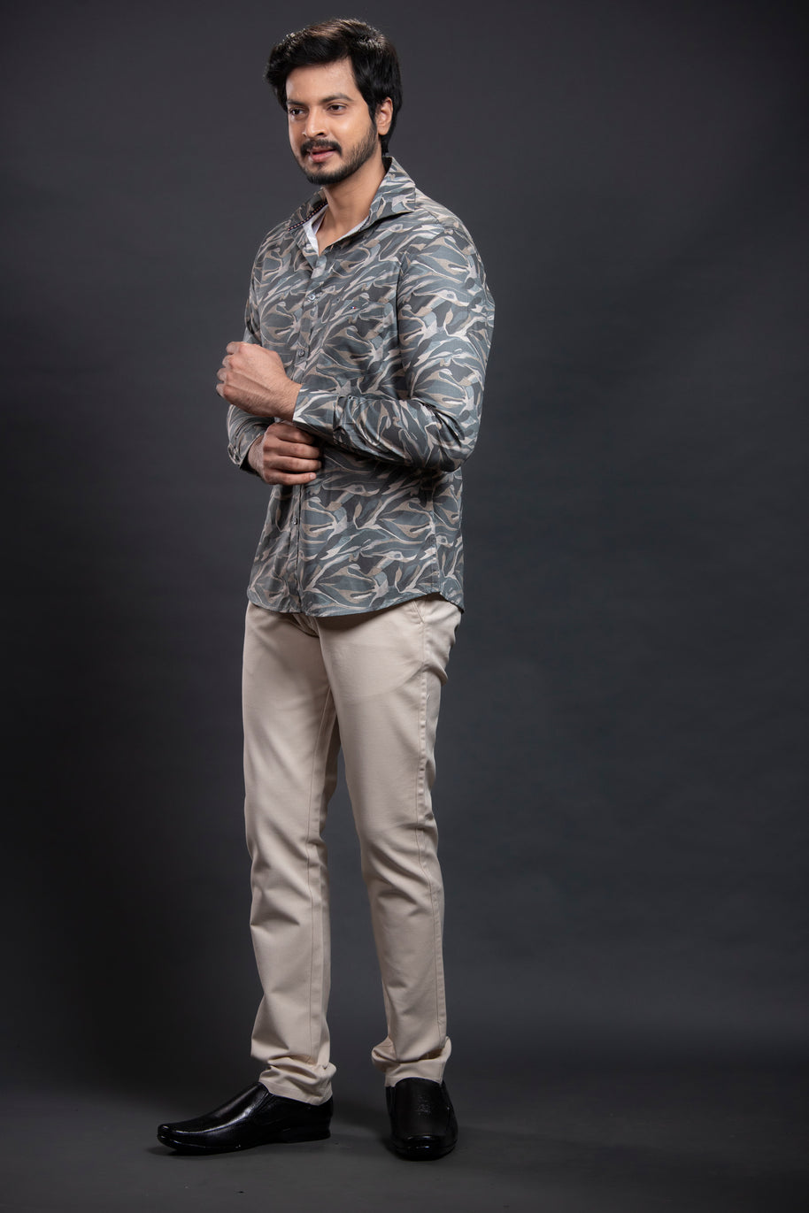 Dark Grey Printed Shirt