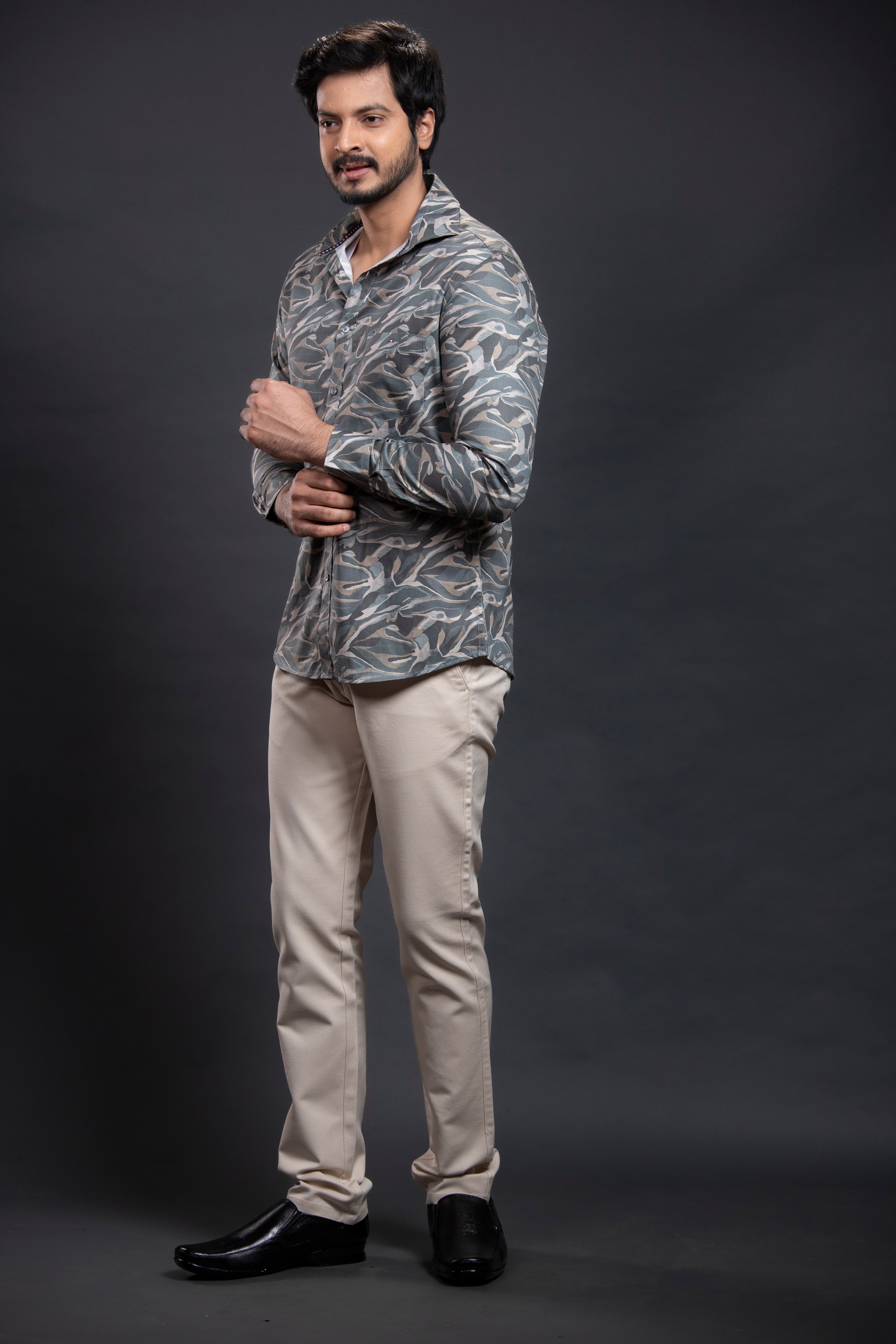 Dark Grey Printed Shirt