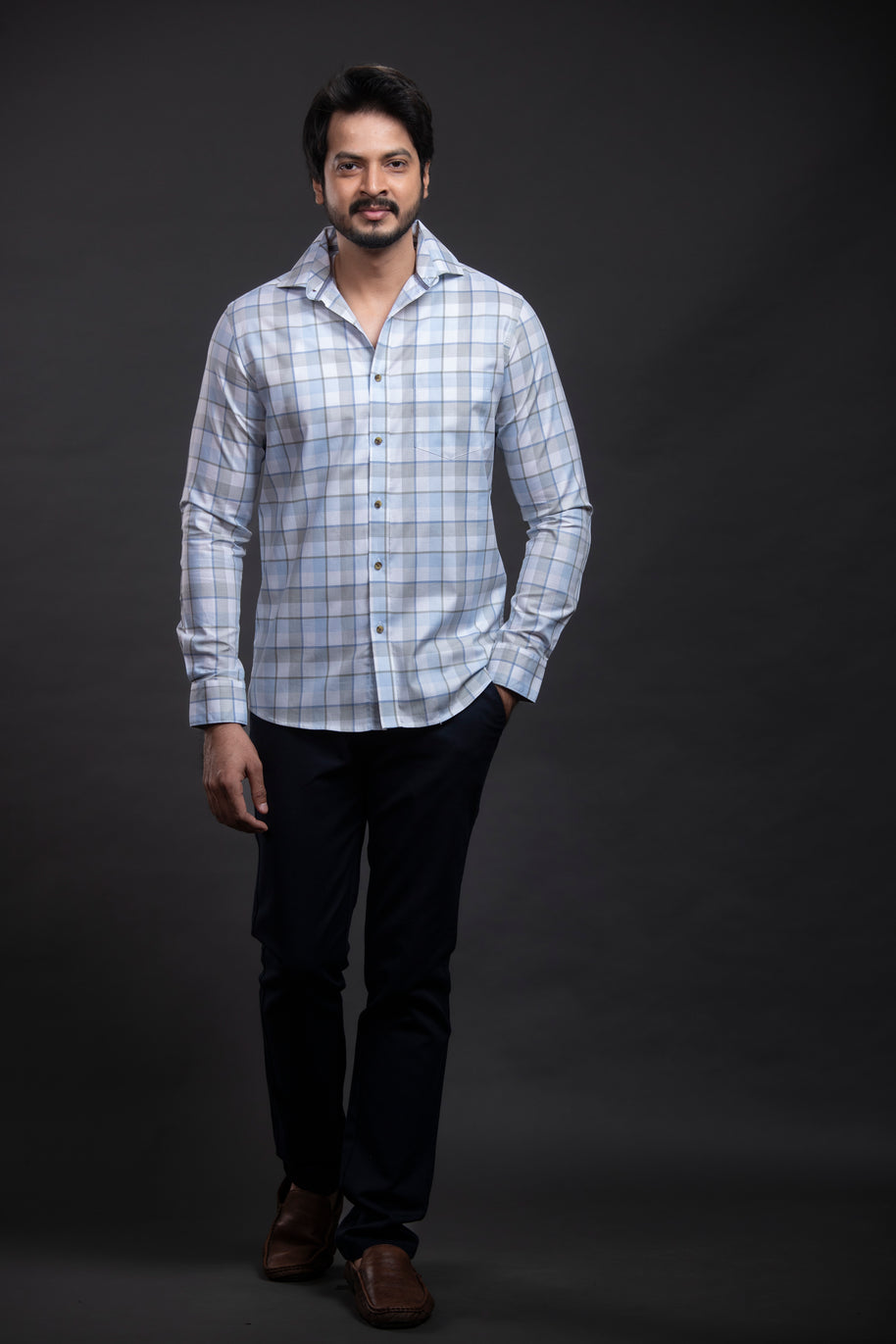 Blue Checkered Shirt