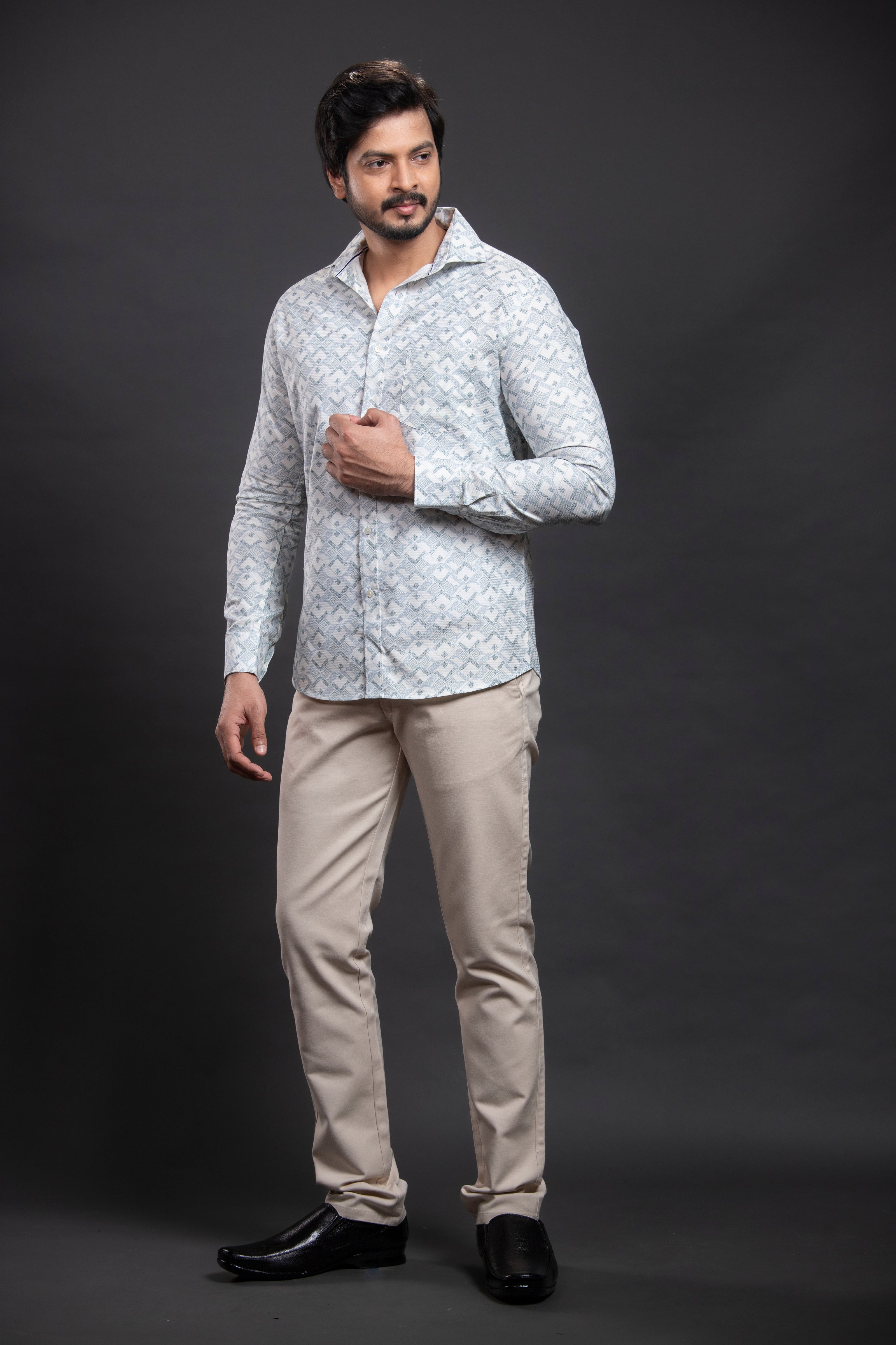Grey Printed Shirt