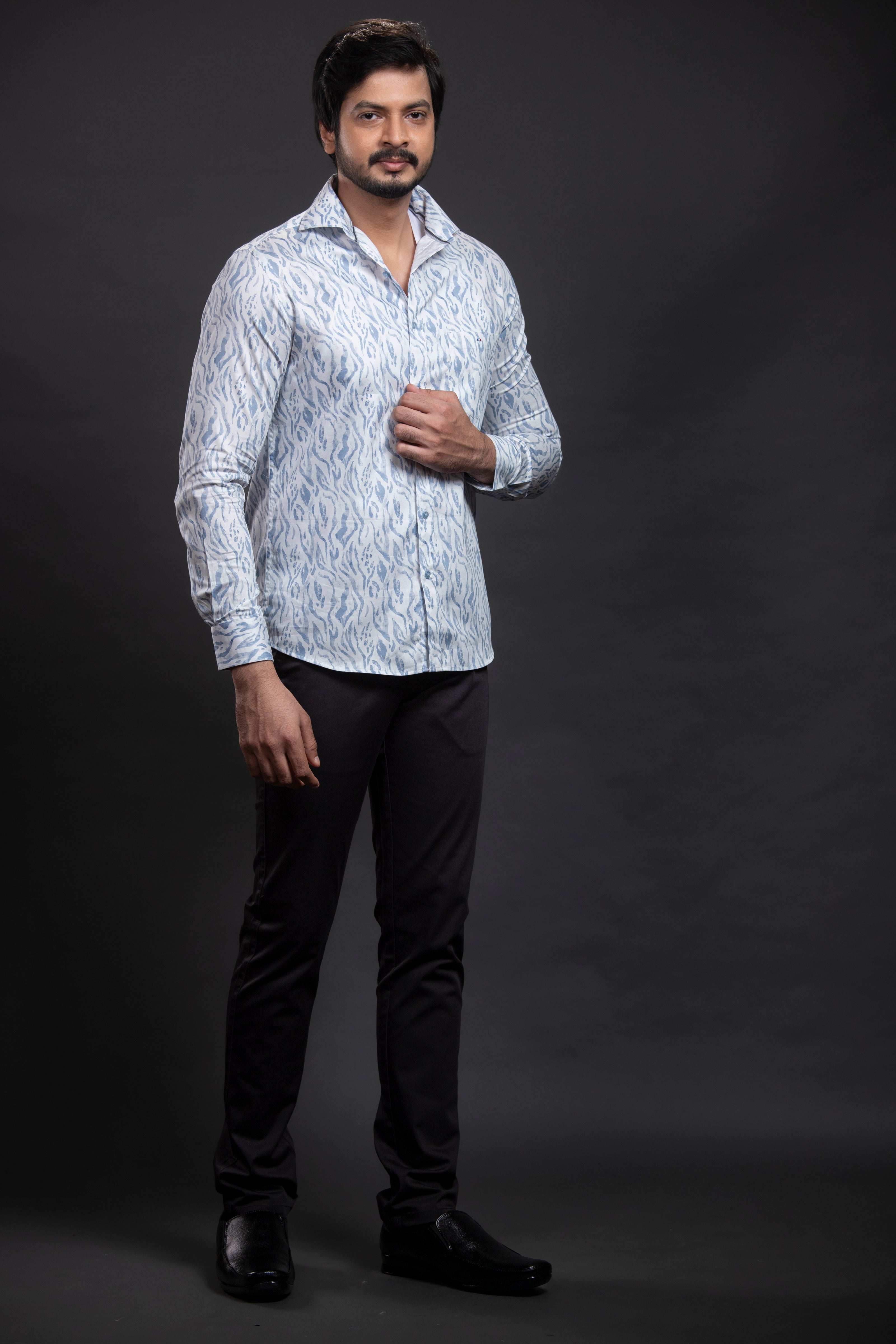Blue Printed Shirt