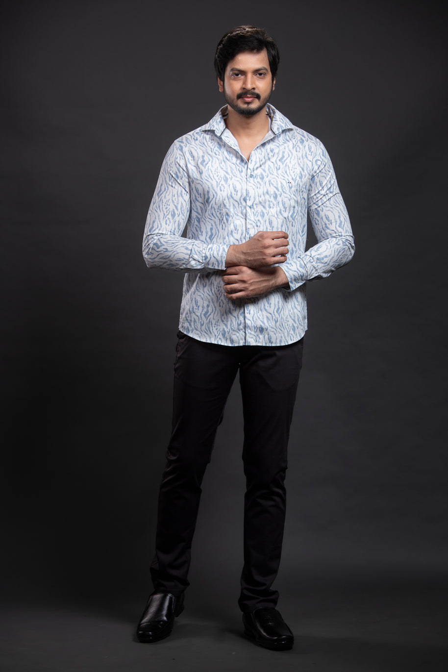 Blue Printed Shirt