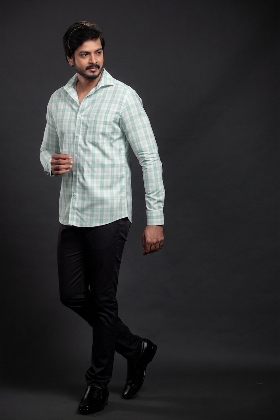 Aqua Checkered Shirt