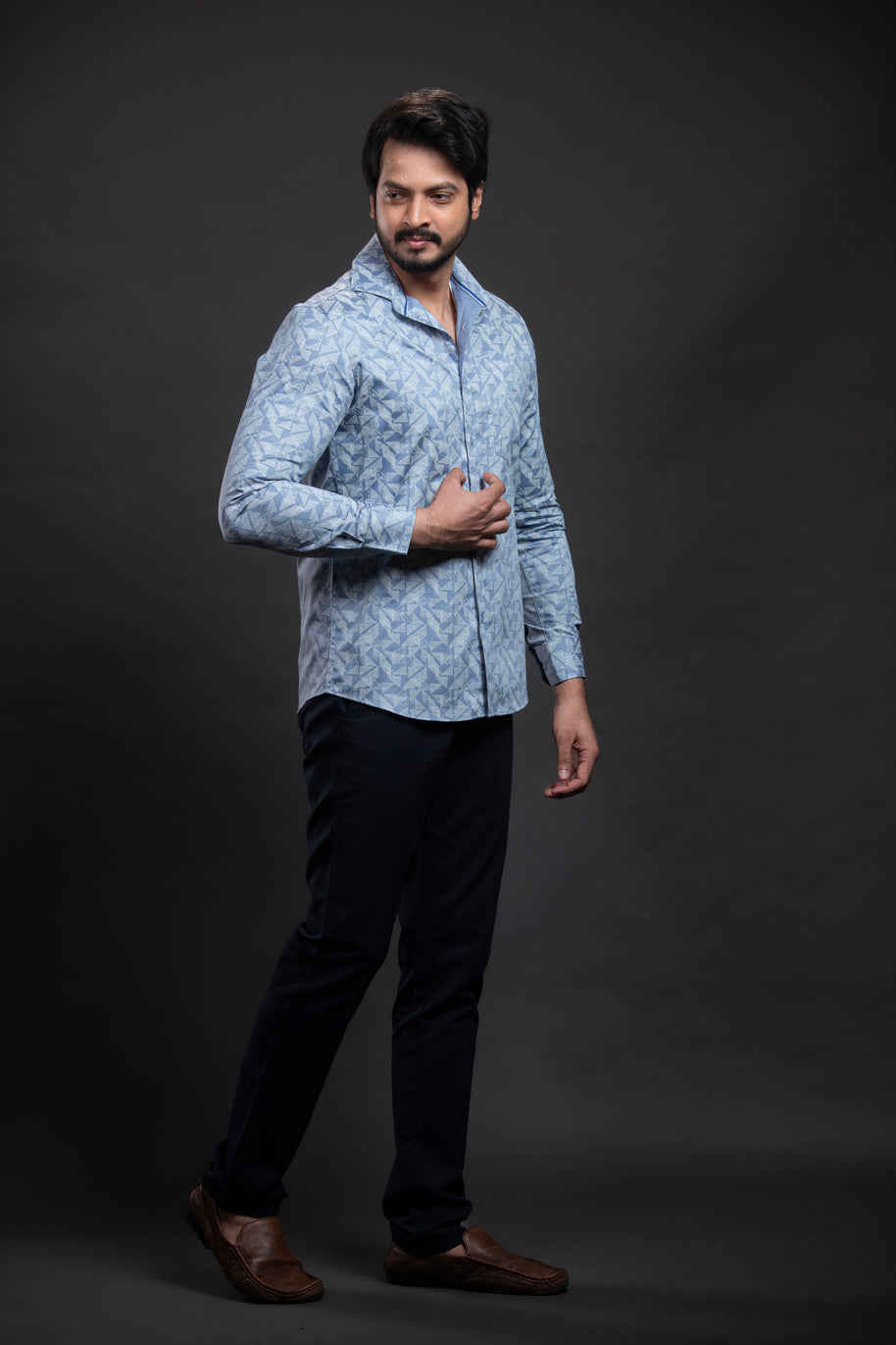Blue Printed Shirt
