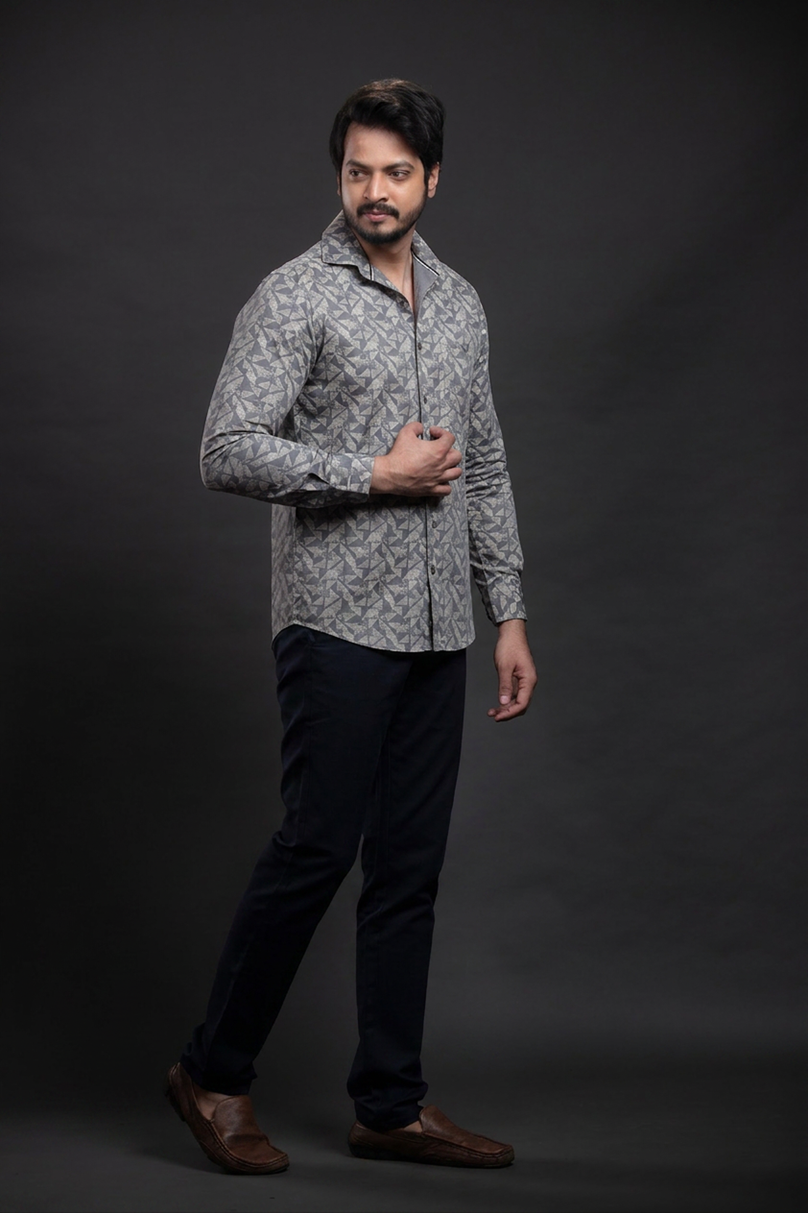 Blue Printed Shirt