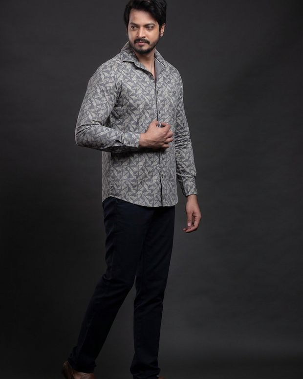 Blue Printed Shirt