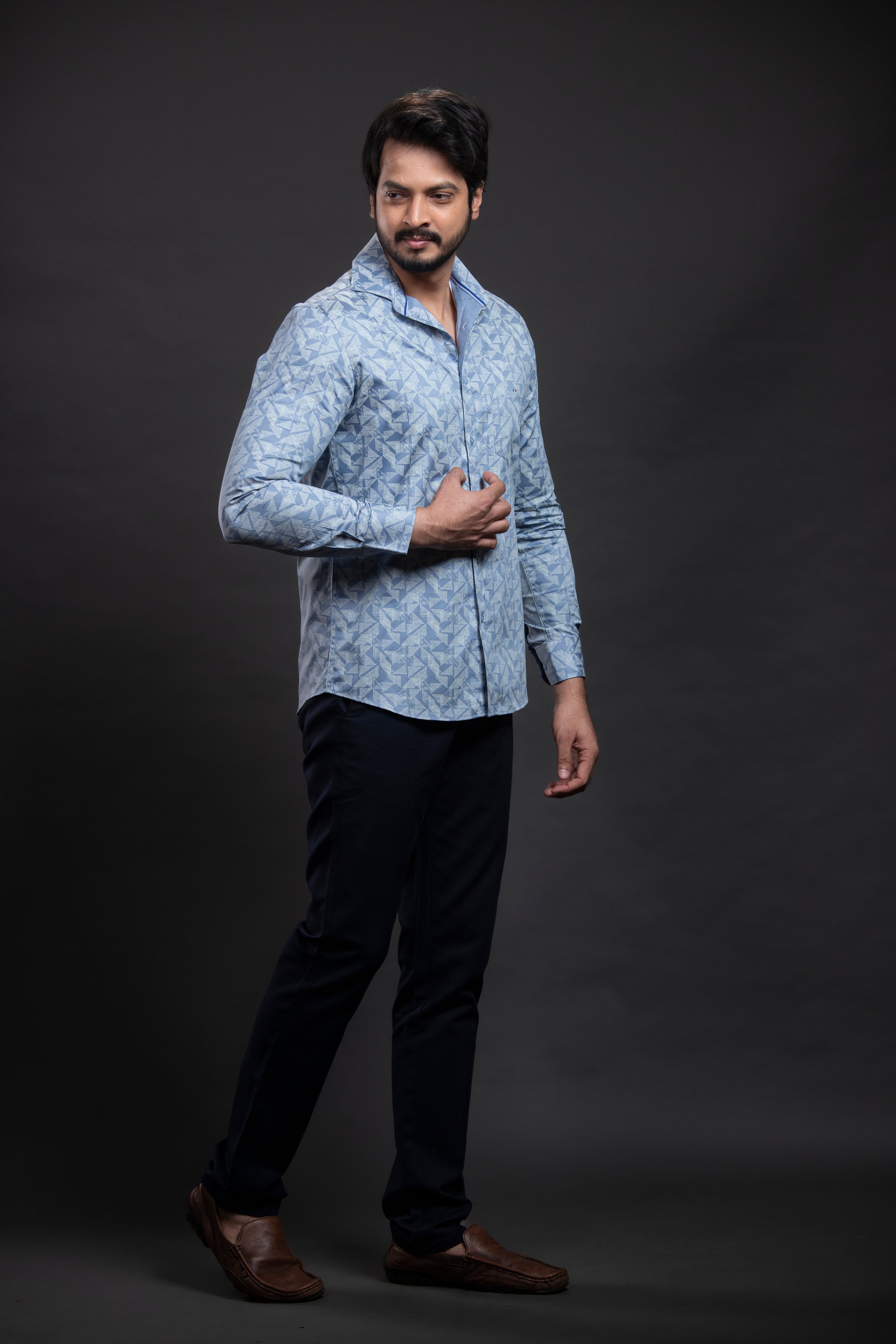 Blue Printed Shirt