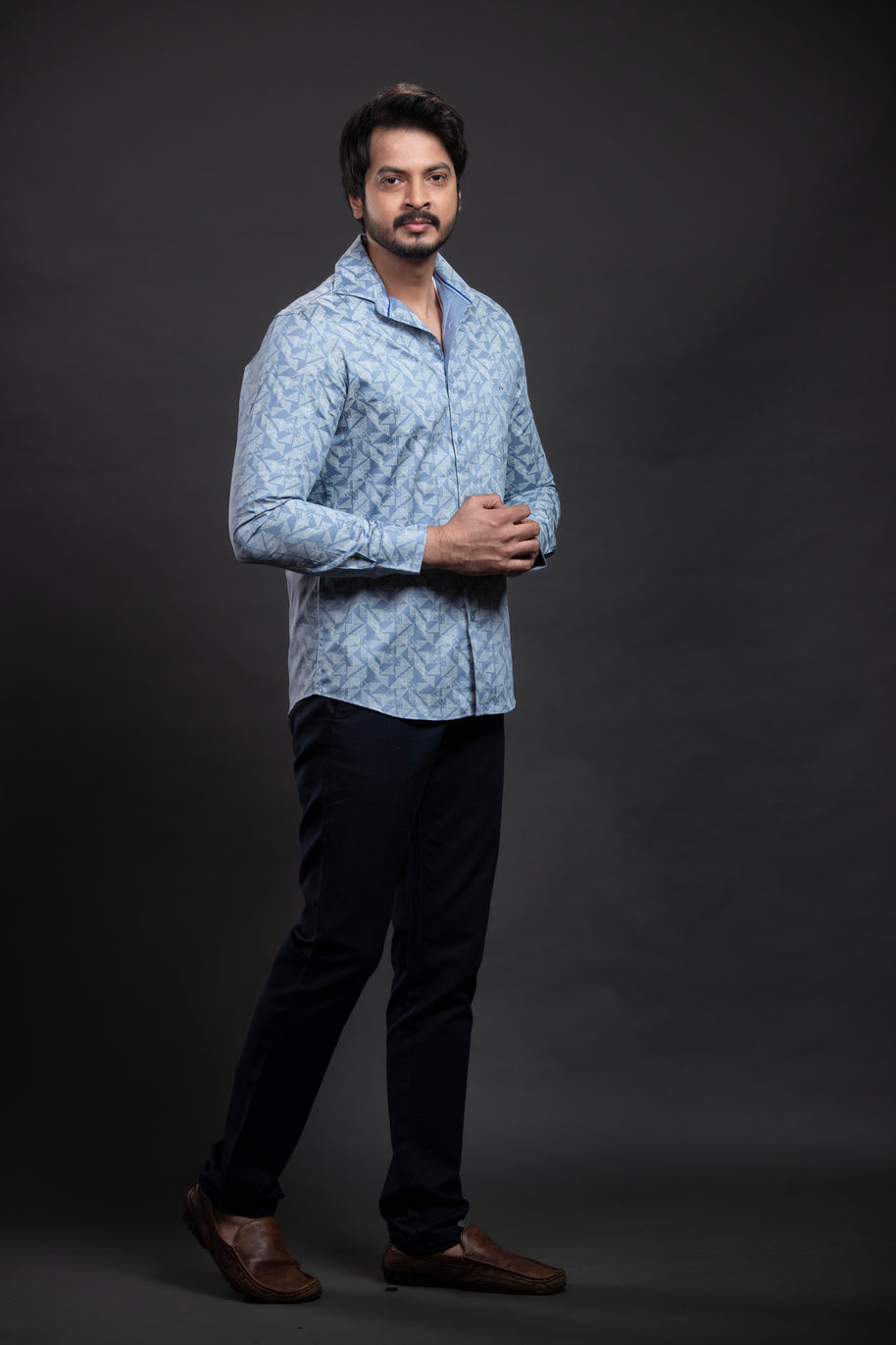 Blue Printed Shirt
