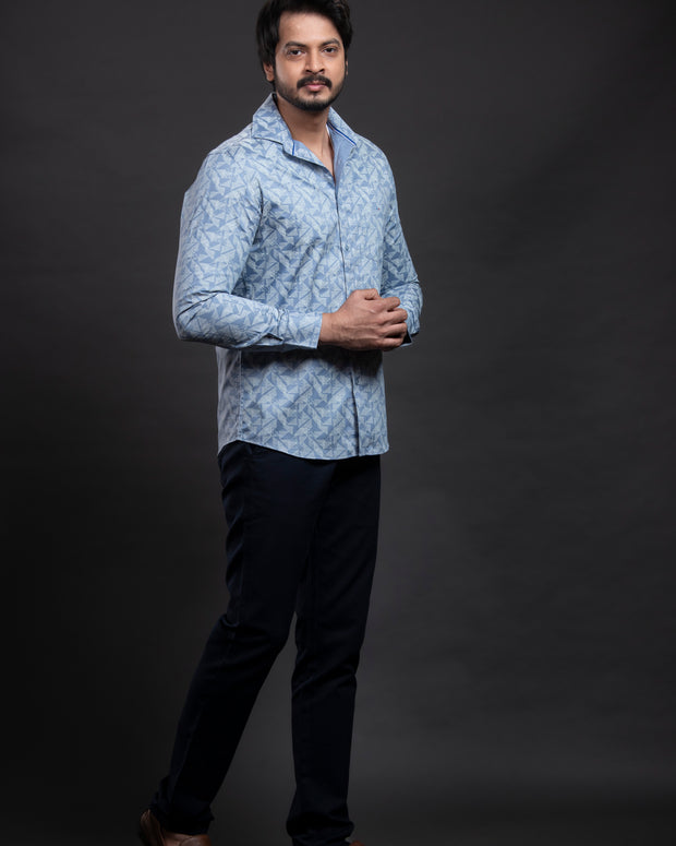 Blue Printed Shirt