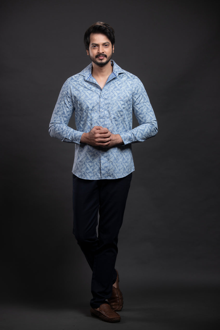 Blue Printed Shirt